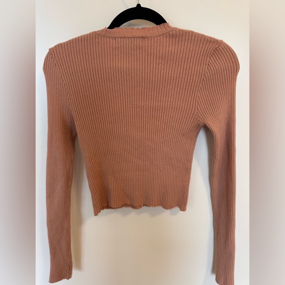 Forever 21 Ribbed Crop Top - Brown/Tan - Picture 2 of 3